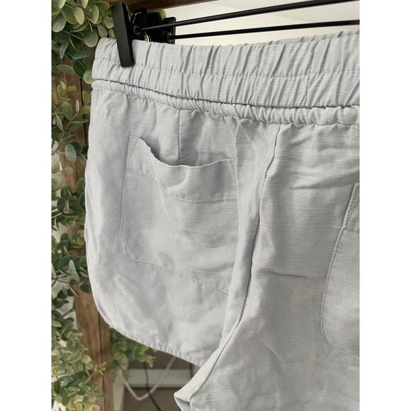 Aritzia Wilfred Linen Drawstring Shorts Size Medium Slate Blue Casual Lounge - Picture 5 of 8